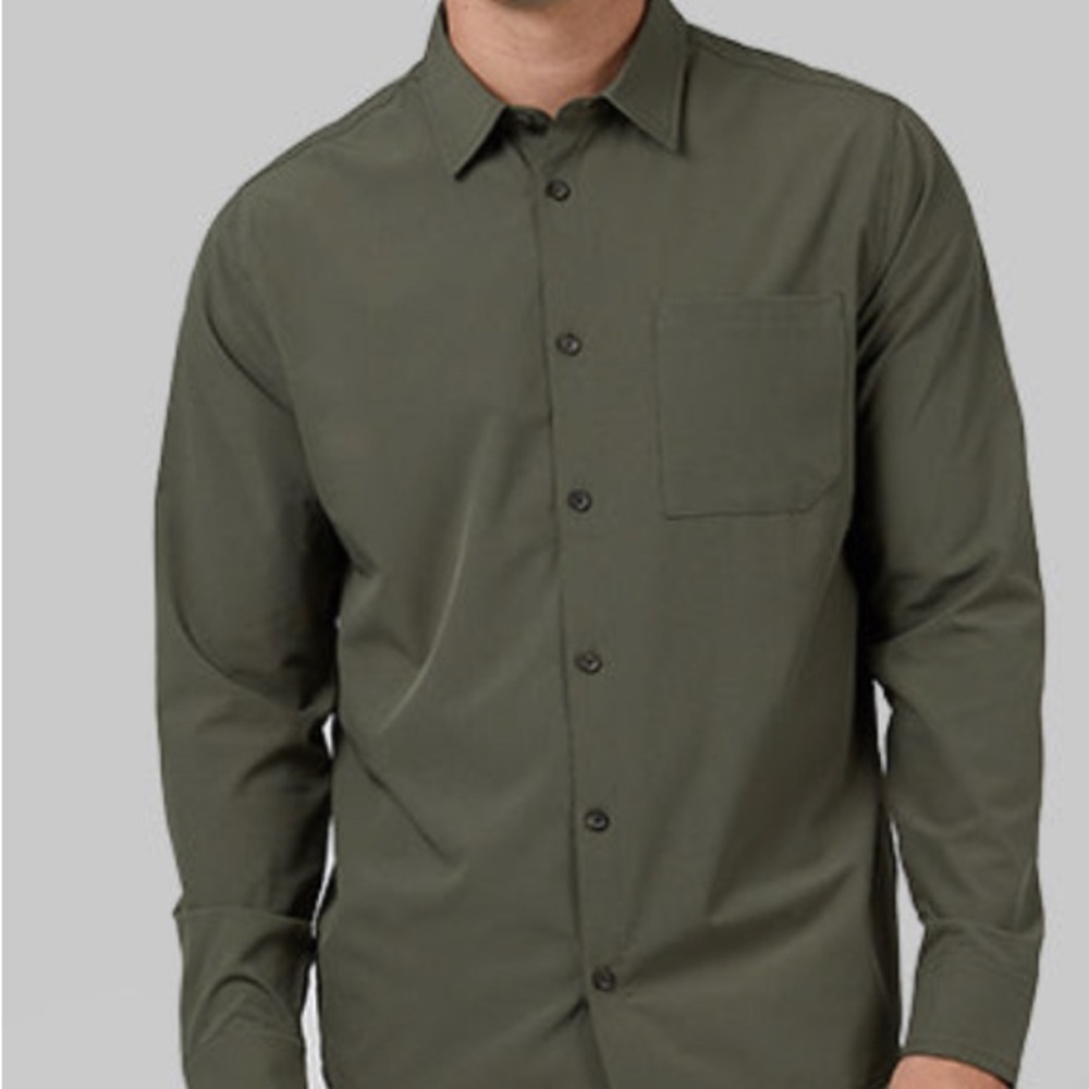 32 Degrees MEN'S STRETCH WOVEN LONG SLEEVE BUTTON-UP